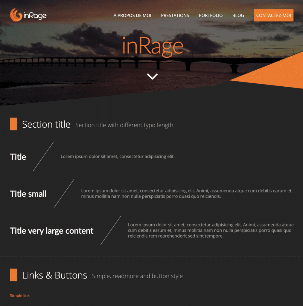 Section UI du site inrage.fr